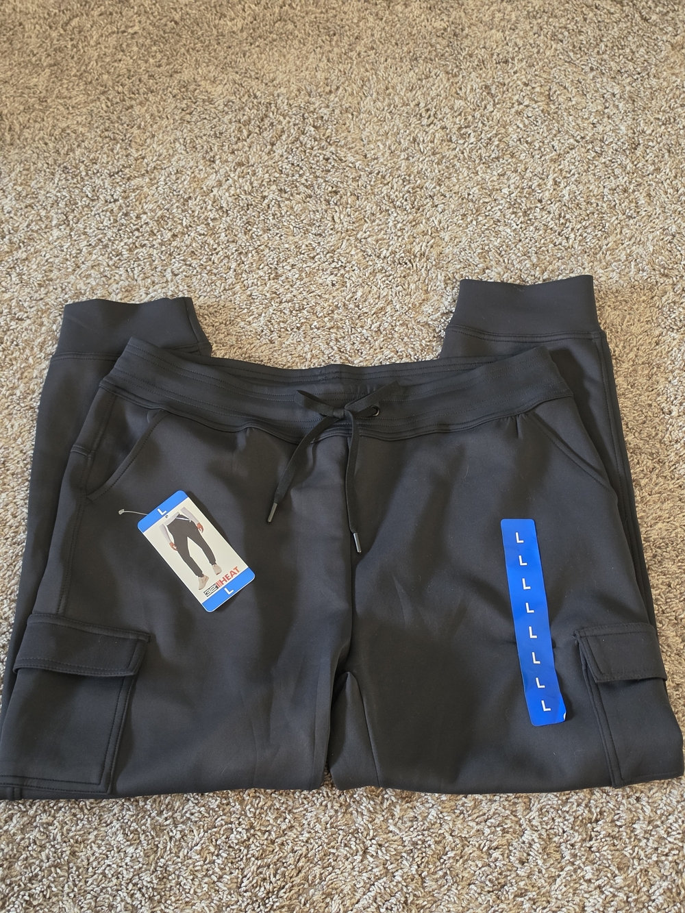 32 Degrees Black Drawstring Cargo Joggers